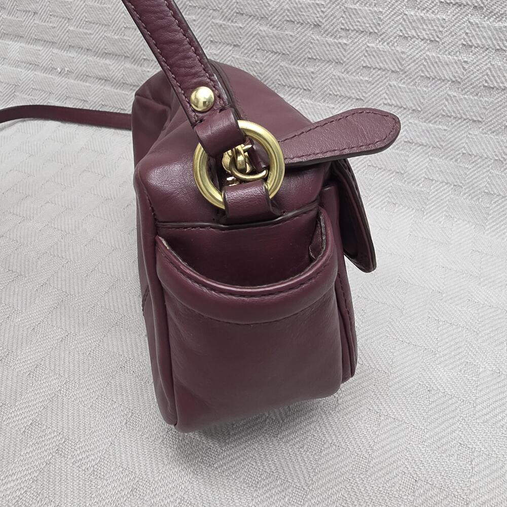 Coach Campbell Leather Camera Crossbody Bag Womens Small Burgundy Leather - Picture 15 of 16